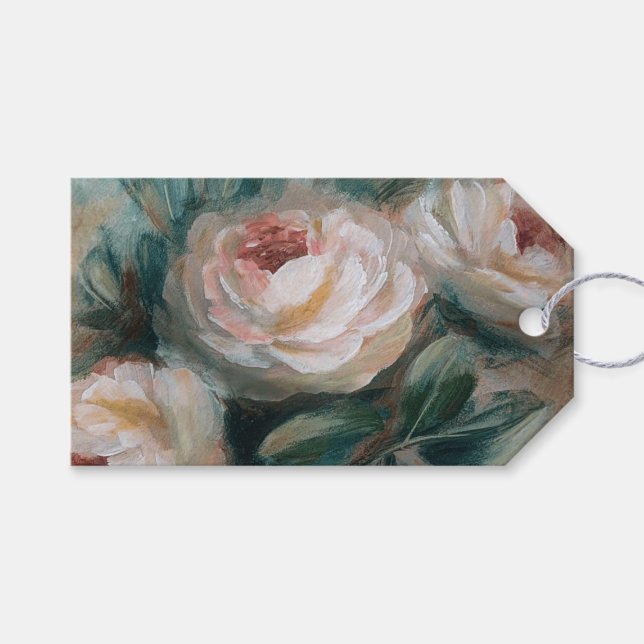 White Roses Gift Tags (Front (Horizontal))