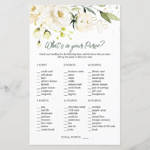 White Roses Greenery Bridal What's in Your Purse