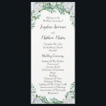 White Roses Greenery Foliage Wedding Programme<br><div class="desc">These wedding programs feature watercolor white roses and green foliage. The front of the card has the ceremony and the back of the card lists the bridal party. These wedding programs are part of a collection which includes a full range of matching wedding stationery that you can personalise for your...</div>
