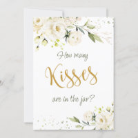 White Roses Greenery Guess How Many Kisses in Jar