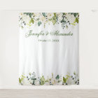 White Roses Greenery Wedding Photo Booth Backdrop