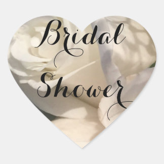 White Roses Heart Sticker