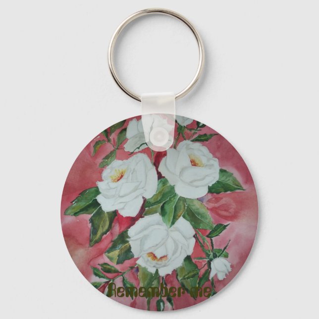 White roses Keychain (Front)