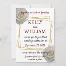 White Roses Modern Floral Wedding