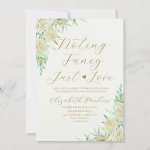 White Roses Nothing Fancy Just Love Elopement Invitation