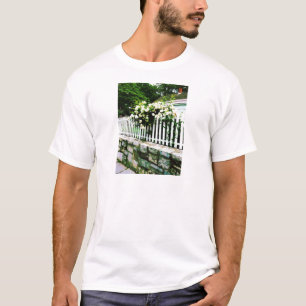 White Roses on a Picket Fence T-Shirt