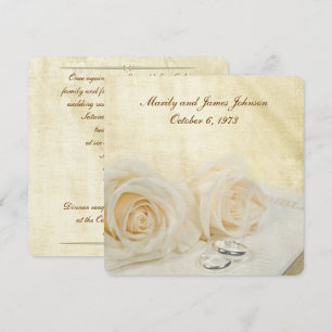 White Roses on Bible Vow Renewal Invitation