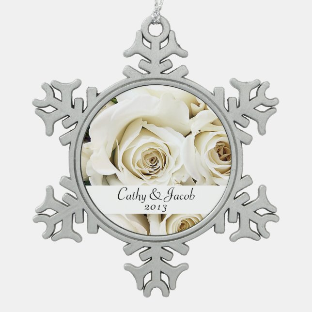 White Roses Ornament (Front)