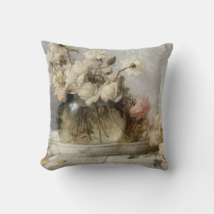 White roses painting cushion