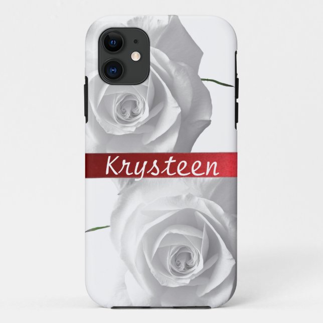 White Roses Personalised iPhone 5 Case (Back)