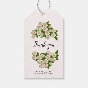 White Roses Personalised Thank You Gift Tag