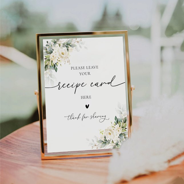 White Roses Recipe Card Sign (Creator Uploaded)