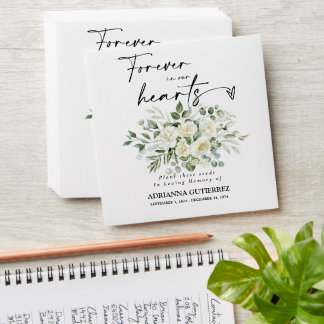 White Roses Seed Packet Memorial Funeral Envelope