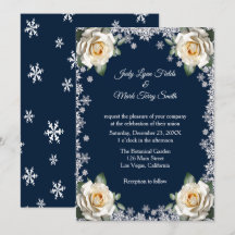 White Roses Snowflake Christmas Wedding
