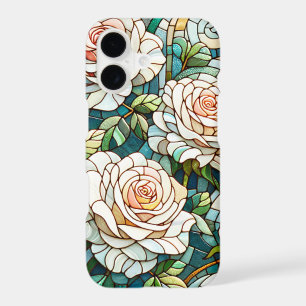 White Roses Stained Glass Mosaic