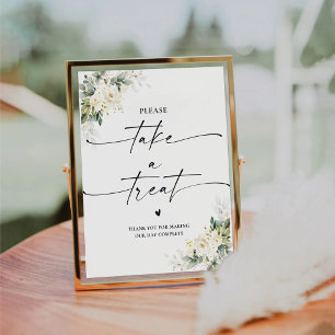 White Roses Take A Treat Sign
