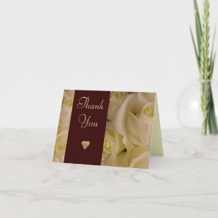 White Roses Thank You Card