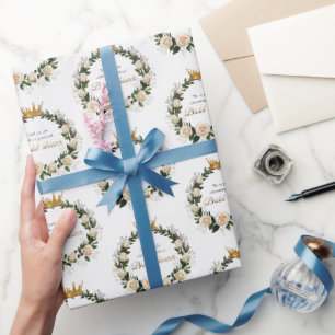 White Roses Thank You for Celebrating with Us Wrapping Paper