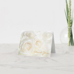 White Roses Thank You Wedding Card