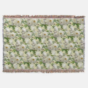 White Roses Throw Blanket