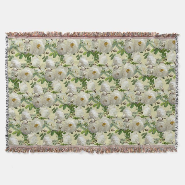 White Roses Throw Blanket (Front)