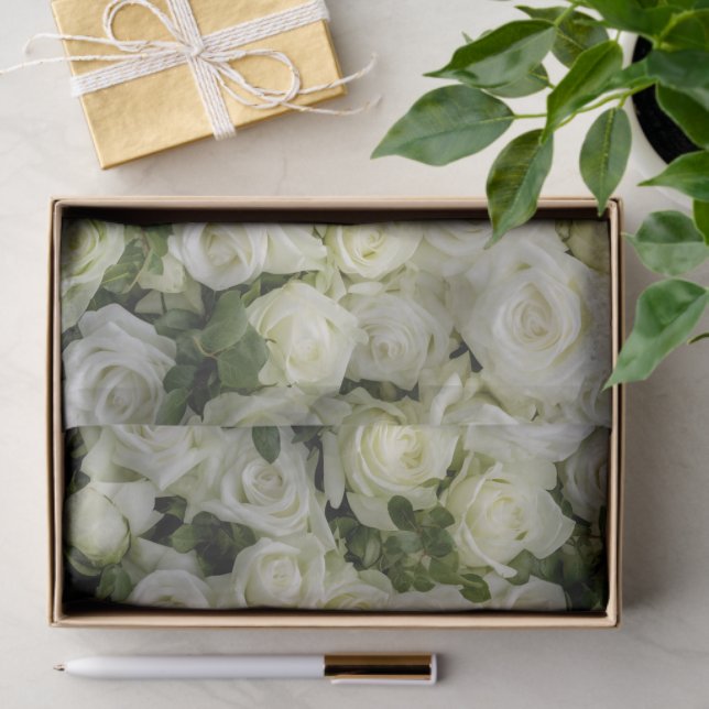 White Roses Tissue Paper (Gift)
