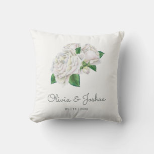 White Roses Wedding Cushion