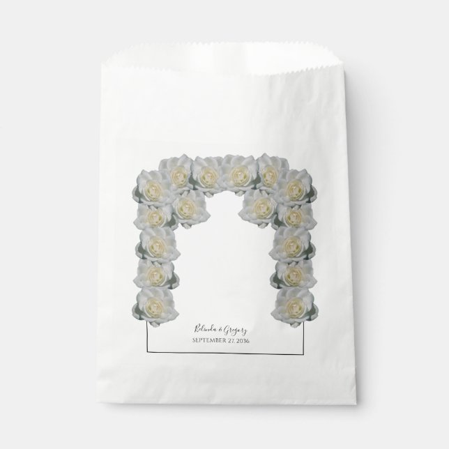 White Roses Wedding  Favour Bags (Front)