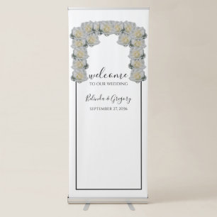 White Roses Wedding Welcome Sign