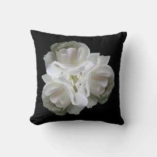 White Roses With Raindrops Bouquet          Cushion