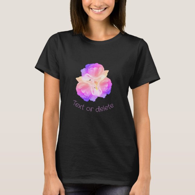 White Roses With Raindrops Bouquet Personalised T-Shirt (Front)