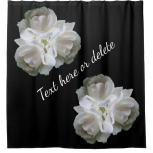 White Roses With Raindrops Bouquet Shower Curtain