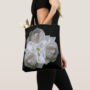 White Roses With Raindrops Bouquet         Tote Bag