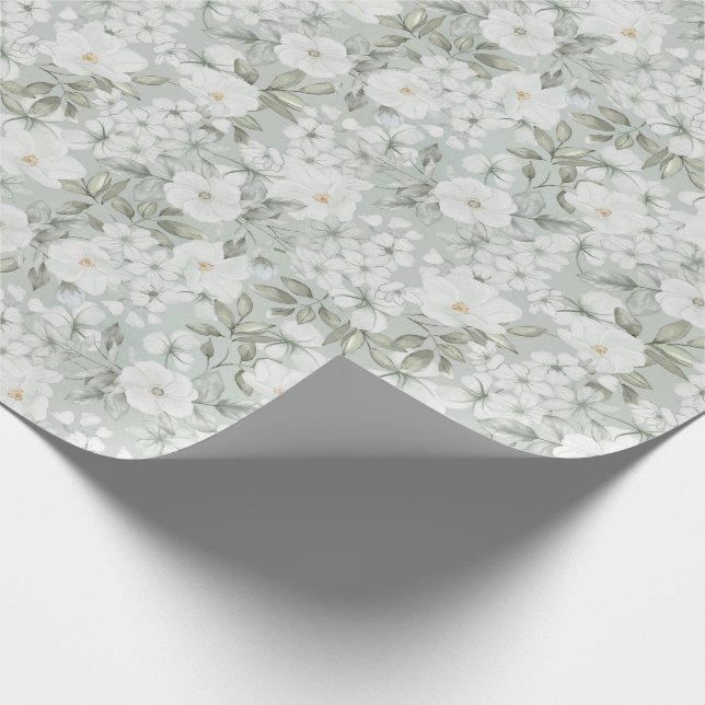 White Roses Wrapping Paper (Corner)