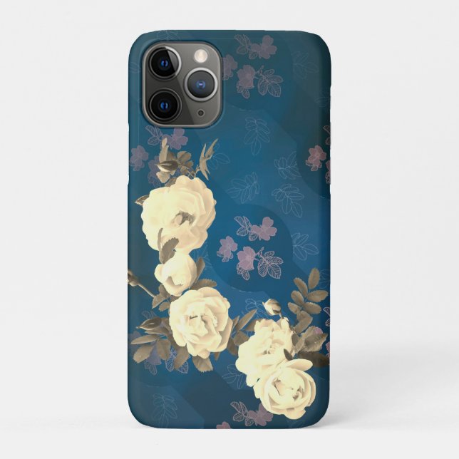 White Roses Wreath Gothic Background Case-Mate iPhone Case (Back)