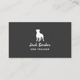 White Rottweiler Silhouette Simple Rottie Dog Business Card