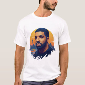 White Round Neck Drake Fan T-Shirt – Canadian Sing