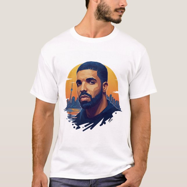 White Round Neck Drake Fan T-Shirt – Canadian Sing (Front)