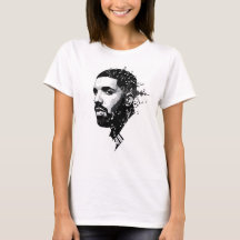 White Round Neck Drake Fan T-Shirt – Canadian Sing