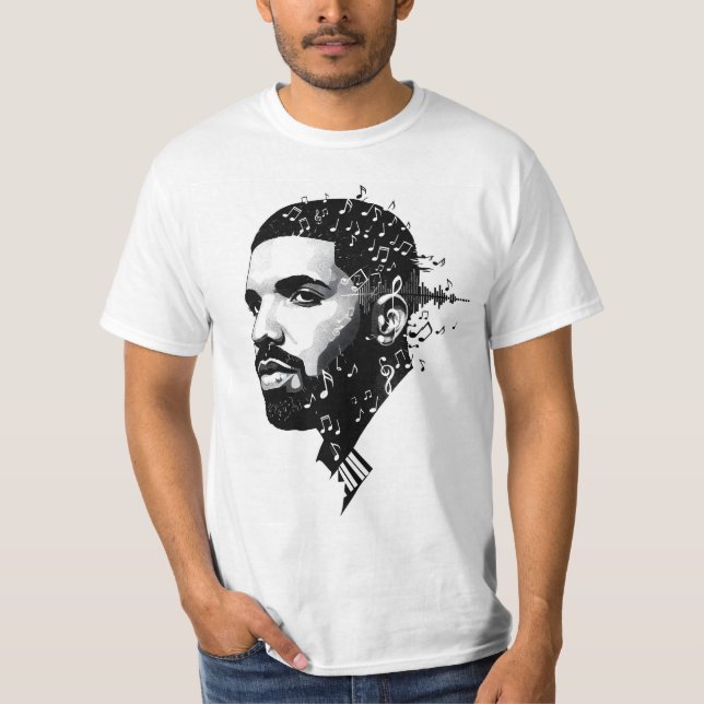 White Round Neck Drake Fan T-Shirt – Canadian Sing (Front)