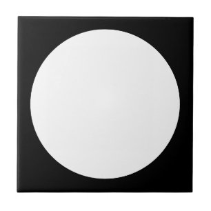 White round vintage decor on black background tile