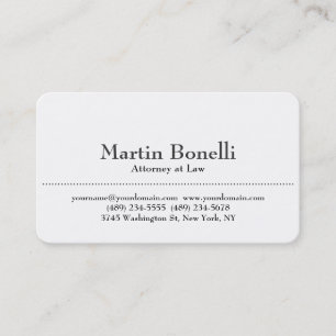 White Rounded Corner Attorney at Law Business Card