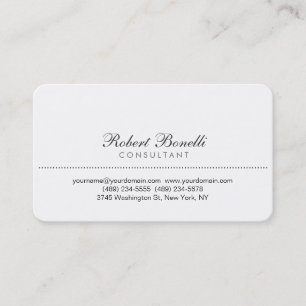 White Rounded Corner Consultant Business Card