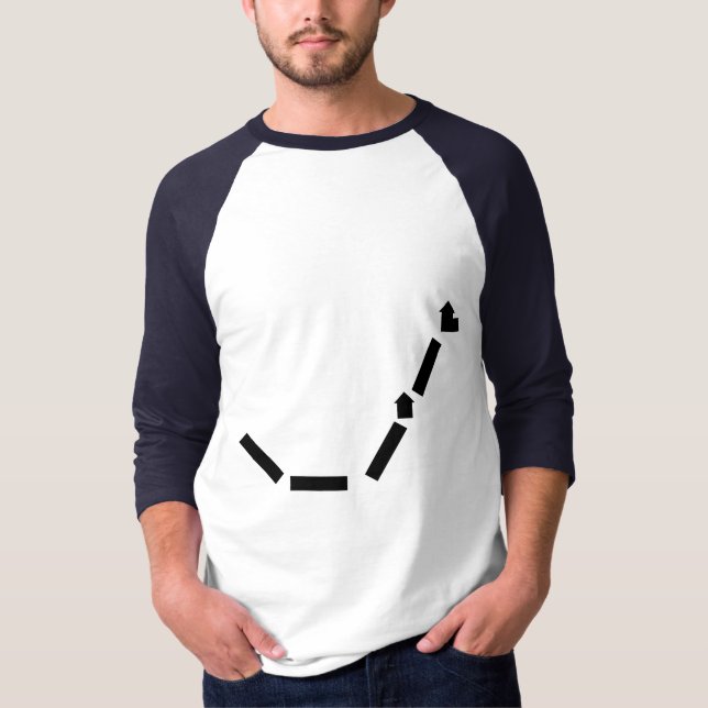 White/Royal Basic 3/4 Sleeve Raglan T-Shirt (Front)
