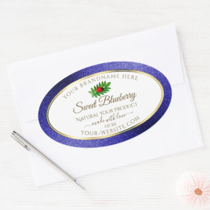 White Royal Blue Glitter Product Labels Ladybug