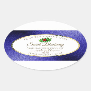 White Royal Blue Glitter Product Labels Ladybug