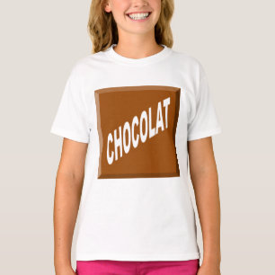 White Ruffle tee-shirt girls Design CHOCOLATE T-Shirt