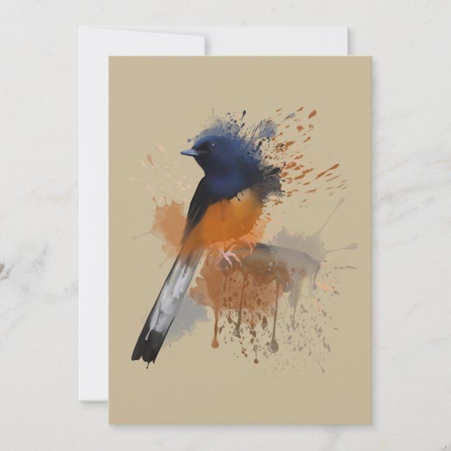 White Rumped Shama Bird  Invitation (Front)