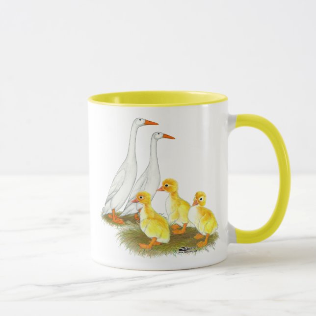 White Runner Duck Family Mug (Right)