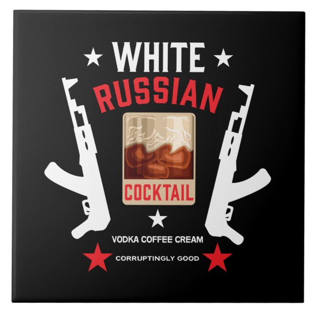White Russian Cocktail Tile (Front)
